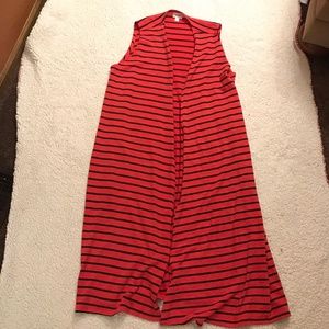 Women's Large Striped LuLaRoe Joy Vest